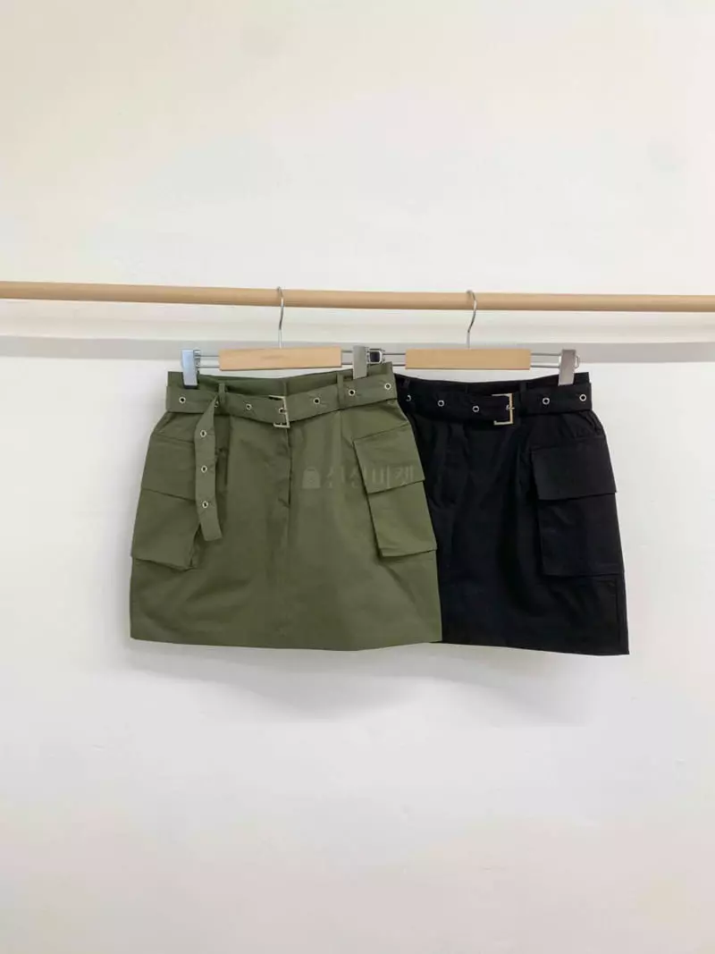 More Than - Korean Women Fashion - #momslook - Belt Pocket Skirt - 5