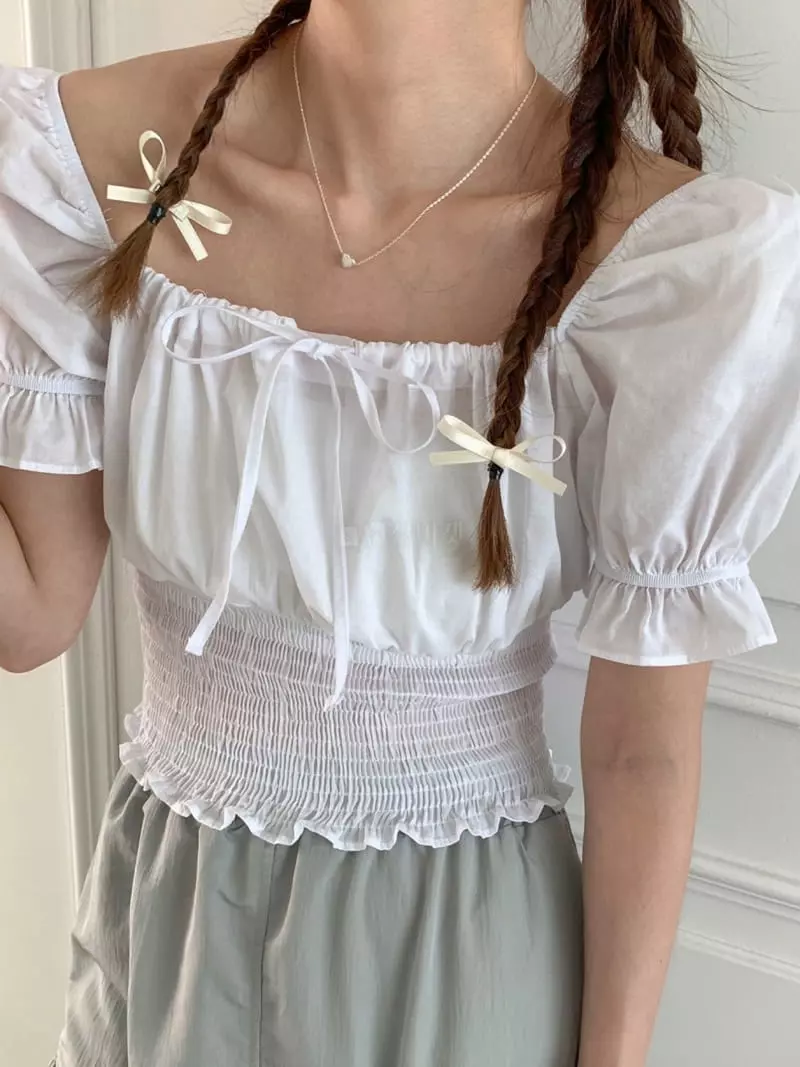 More Than - Korean Women Fashion - #restrostyle - Kitch Smocked Blouse