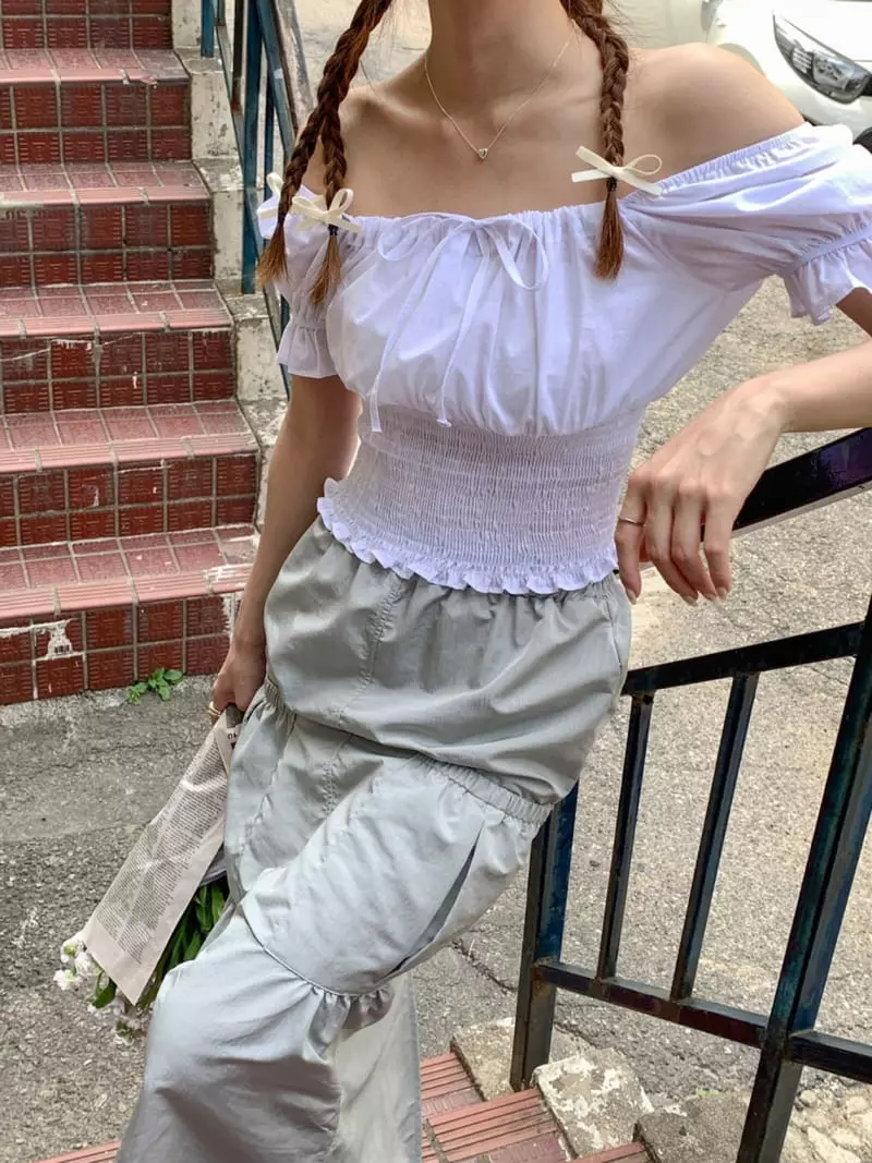 More Than - Korean Women Fashion - #romanticstyle - Kitch Smocked Blouse - 2