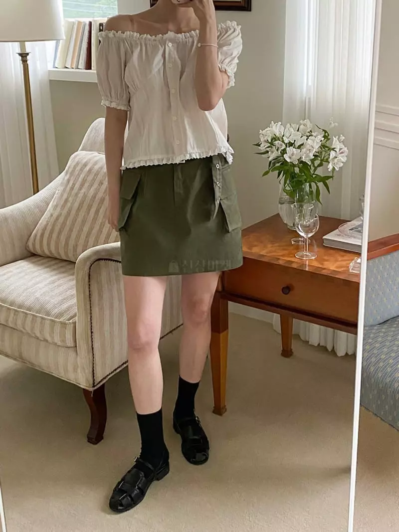 More Than - Korean Women Fashion - #thatsdarling - Belt Pocket Skirt - 3