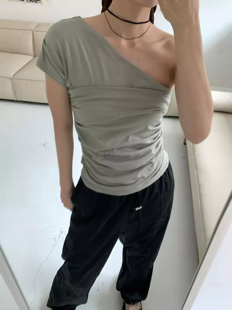 More Than - Korean Women Fashion - #womensfashion - One Shoulder Tee - 3