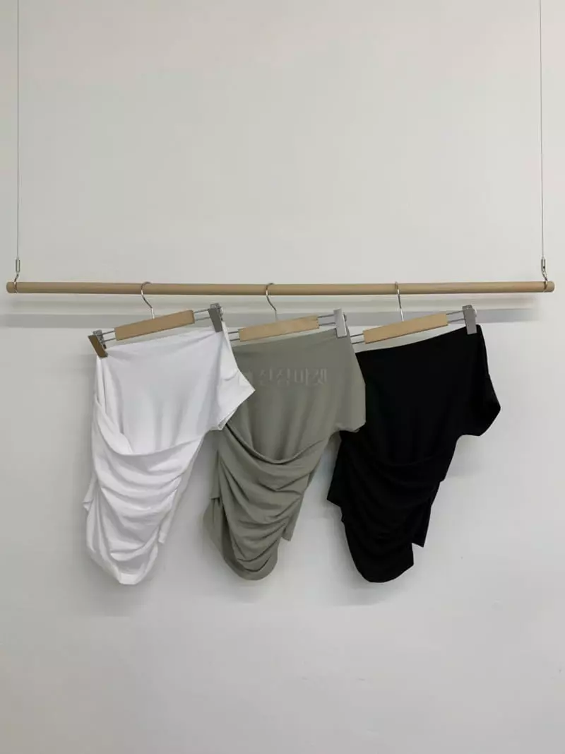 More Than - Korean Women Fashion - #womensfashion - One Shoulder Tee - 5