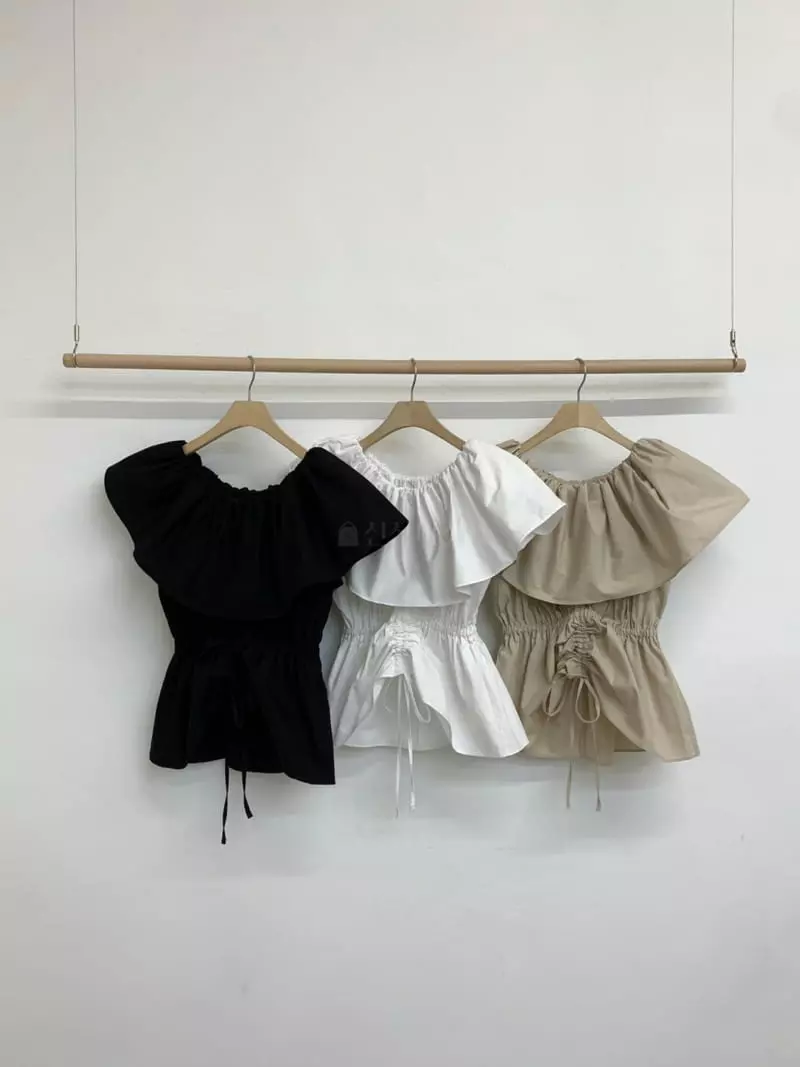 More Than - Korean Women Fashion - #womensfashion - One Shoulder Blouse - 8