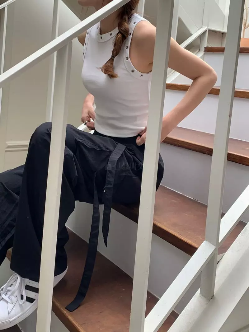 More Than - Korean Women Fashion - #womensfashion - Eyelet Sleeveless - 2