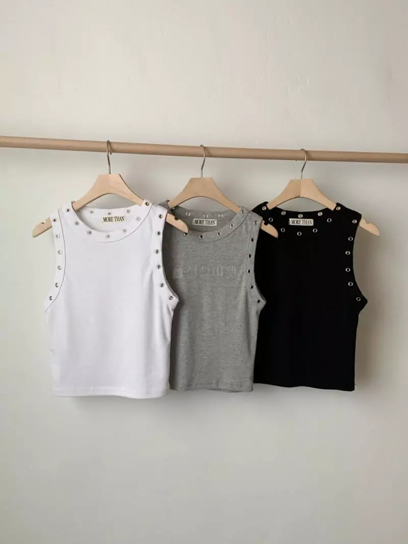 More Than - Korean Women Fashion - #womensfashion - Eyelet Sleeveless - 8