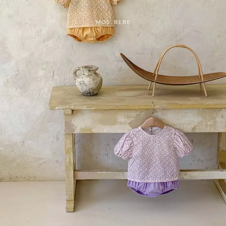 Mos Bebe - Korean Baby Fashion - #babyboutiqueclothing - Magaret Bloomer Top Bottom Set - 12