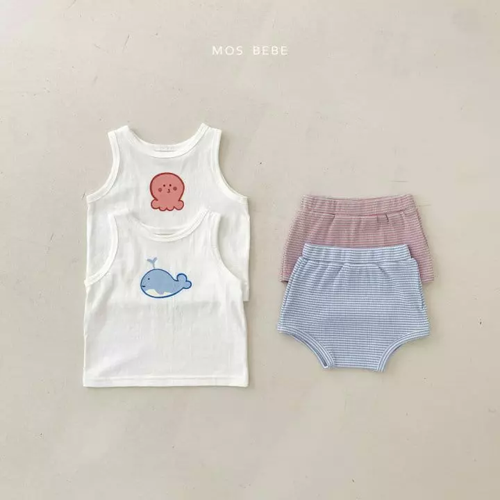 Mos Bebe - Korean Baby Fashion - #babylifestyle - Aqua Top Bottom Set - 6