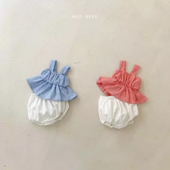Mos Bebe - Korean Baby Fashion - #babyoutfit - Hawaii Bloomer Top Bottom Set - 6