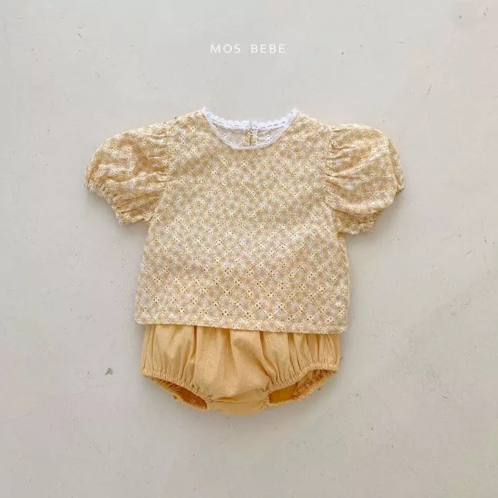 Mos Bebe - Korean Baby Fashion - #babyoutfit - Magaret Bloomer Top Bottom Set - 6
