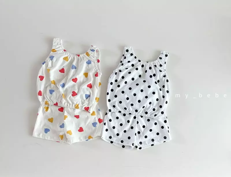 My Bebe - Korean Children Fashion - #kidzfashiontrend - Shirring Top Bottom Set - 2
