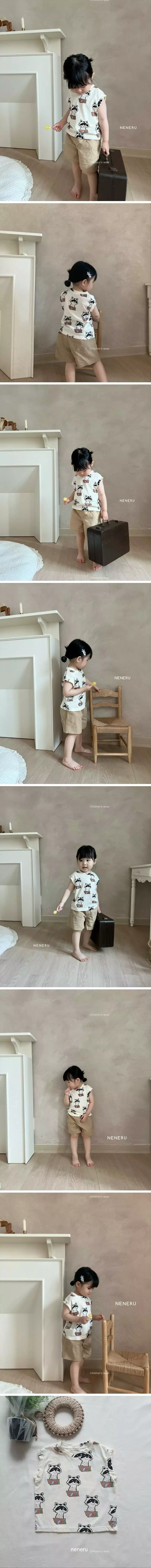 Neneru - Korean Baby Fashion - #babyoutfit - Bebe Raccoon Tee