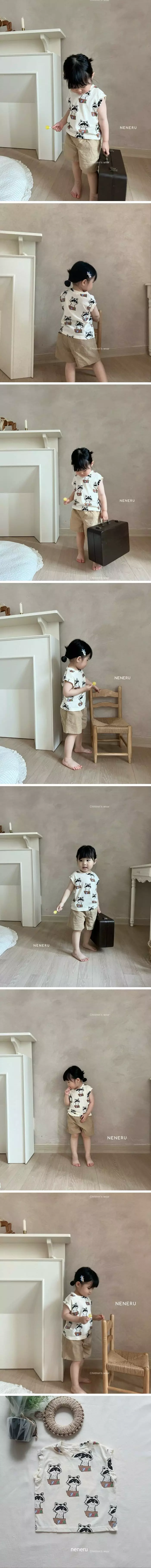 Neneru - Korean Children Fashion - #childrensboutique - Raccoon Tee