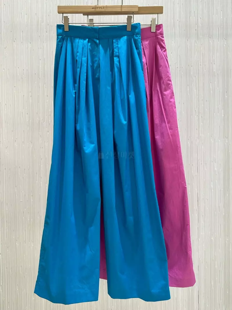 Neroli36 - Korean Women Fashion - #pursuepretty - Color Wrinkle Pants - 8