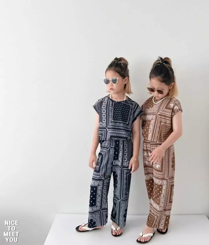 Nice To Meet You - Korean Children Fashion - #Kfashion4kids - Paisely Ice Top Bottom Set - 6