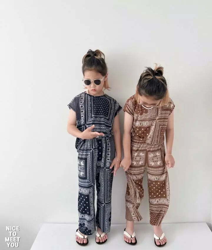 Nice To Meet You - Korean Children Fashion - #childofig - Paisely Ice Top Bottom Set - 12