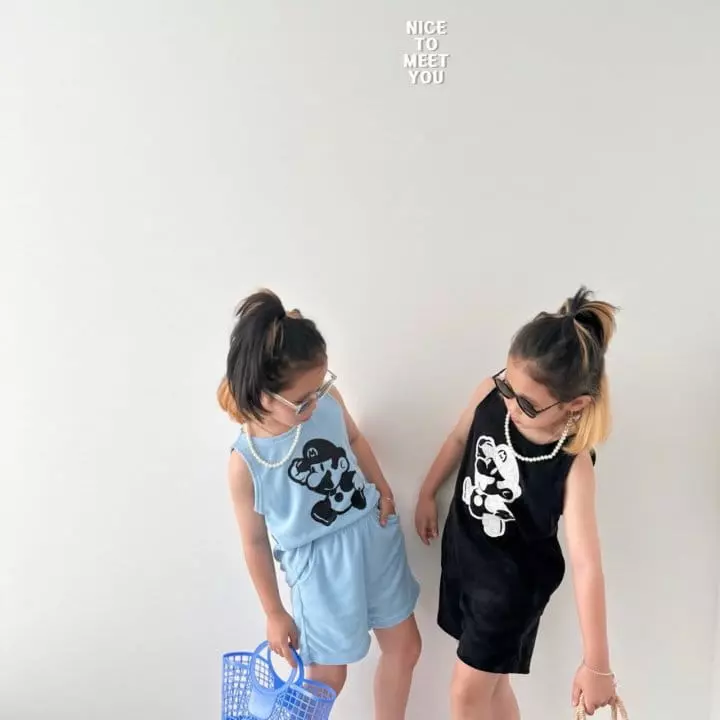 Nice To Meet You - Korean Children Fashion - #childofig - Terry Mario Top Bottom Set - 10