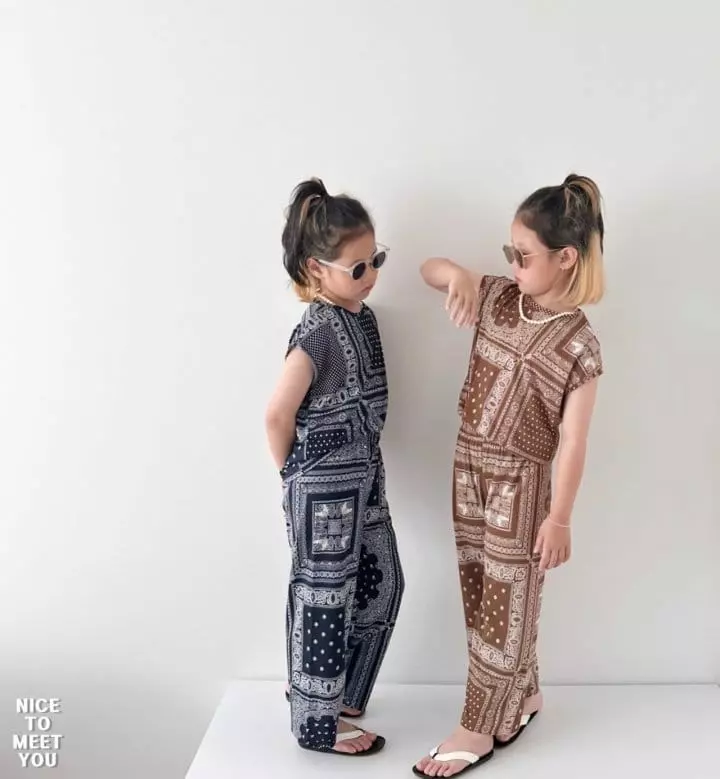 Nice To Meet You - Korean Children Fashion - #kidsshorts - Paisely Ice Top Bottom Set - 4