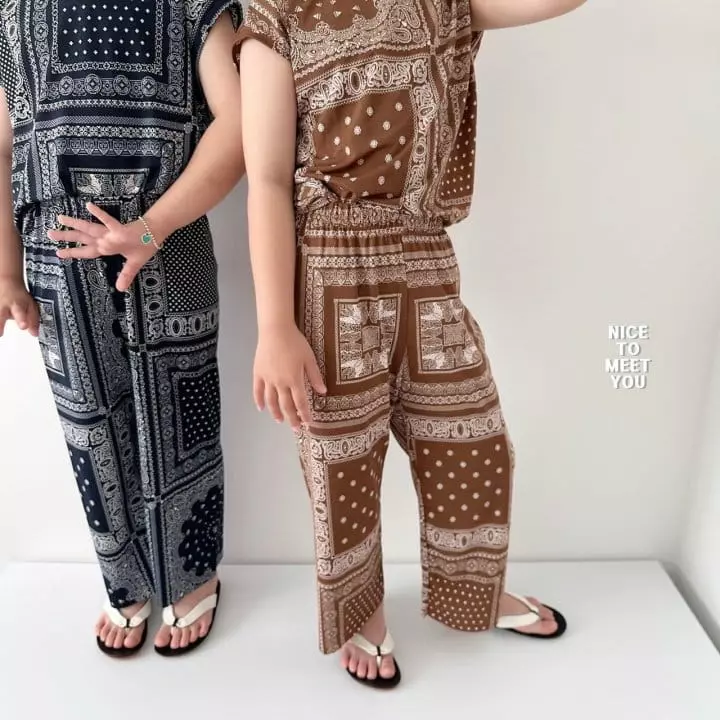 Nice To Meet You - Korean Children Fashion - #kidzfashiontrend - Paisely Ice Top Bottom Set - 5