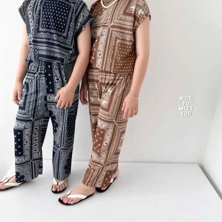 Nice To Meet You - Korean Children Fashion - #magicofchildhood - Paisely Ice Top Bottom Set - 8