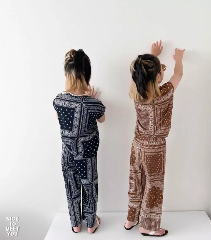 Nice To Meet You - Korean Children Fashion - #minifashionista - Paisely Ice Top Bottom Set - 9