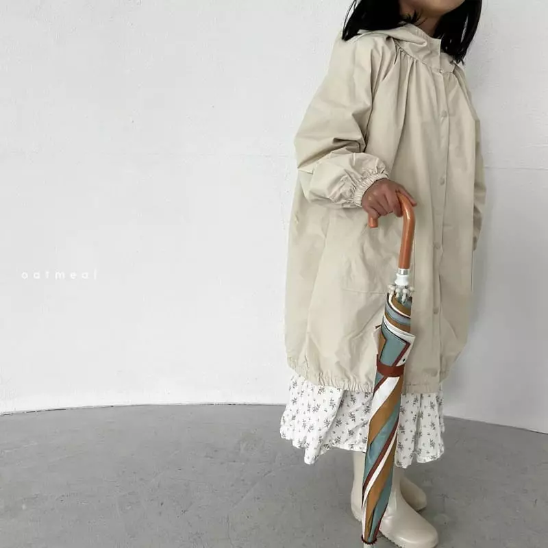 Oatmeal - Korean Children Fashion - #fashionkids - Cream Rain Coat - 6