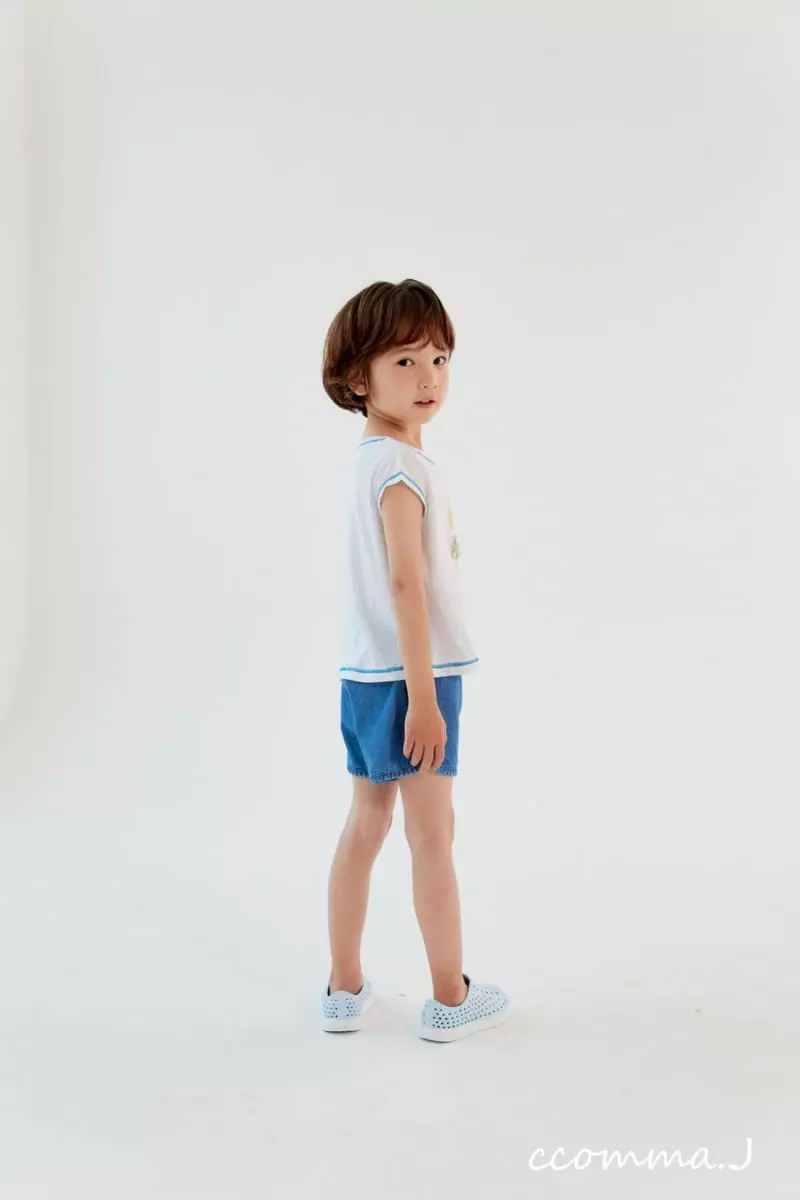 Oda - Korean Children Fashion - #childofig - Piping Denim Shorts - 5