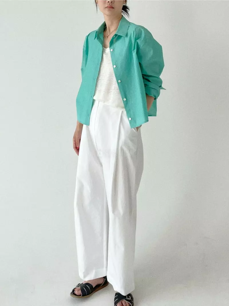Oli Seoul - Korean Women Fashion - #momslook - Green Eddie Shirt - 5