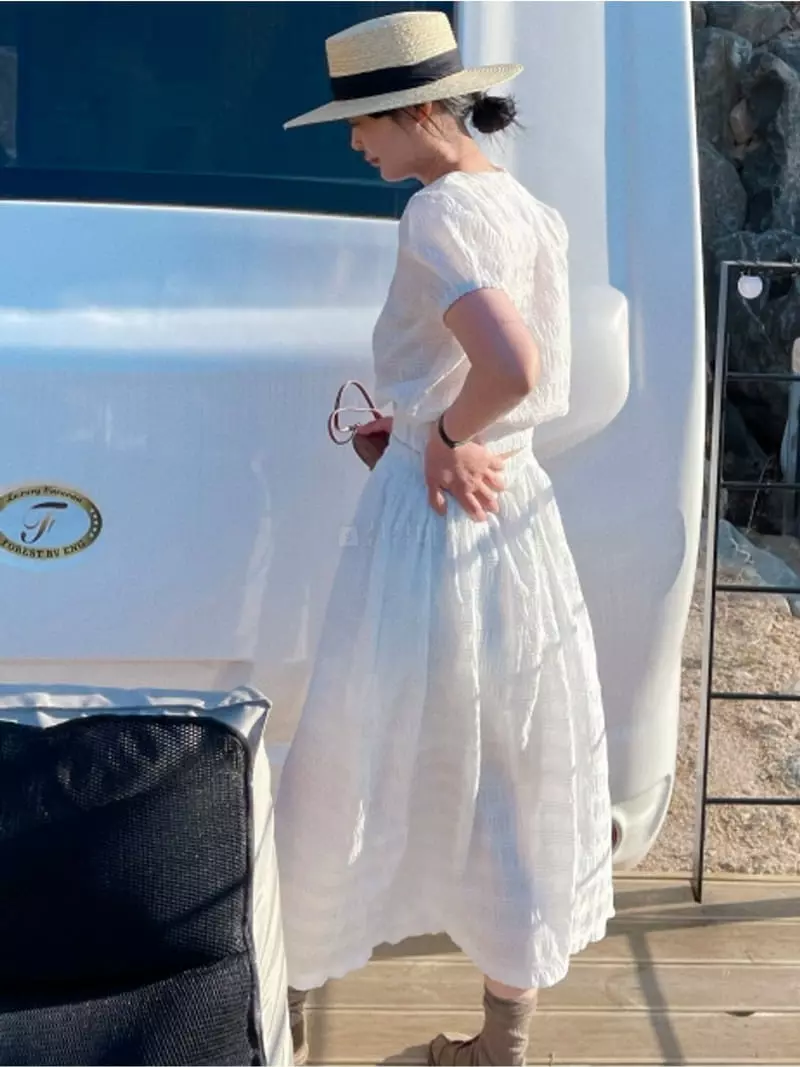 Oli Seoul - Korean Women Fashion - #momslook - Ivory Sujan Two piece - 6