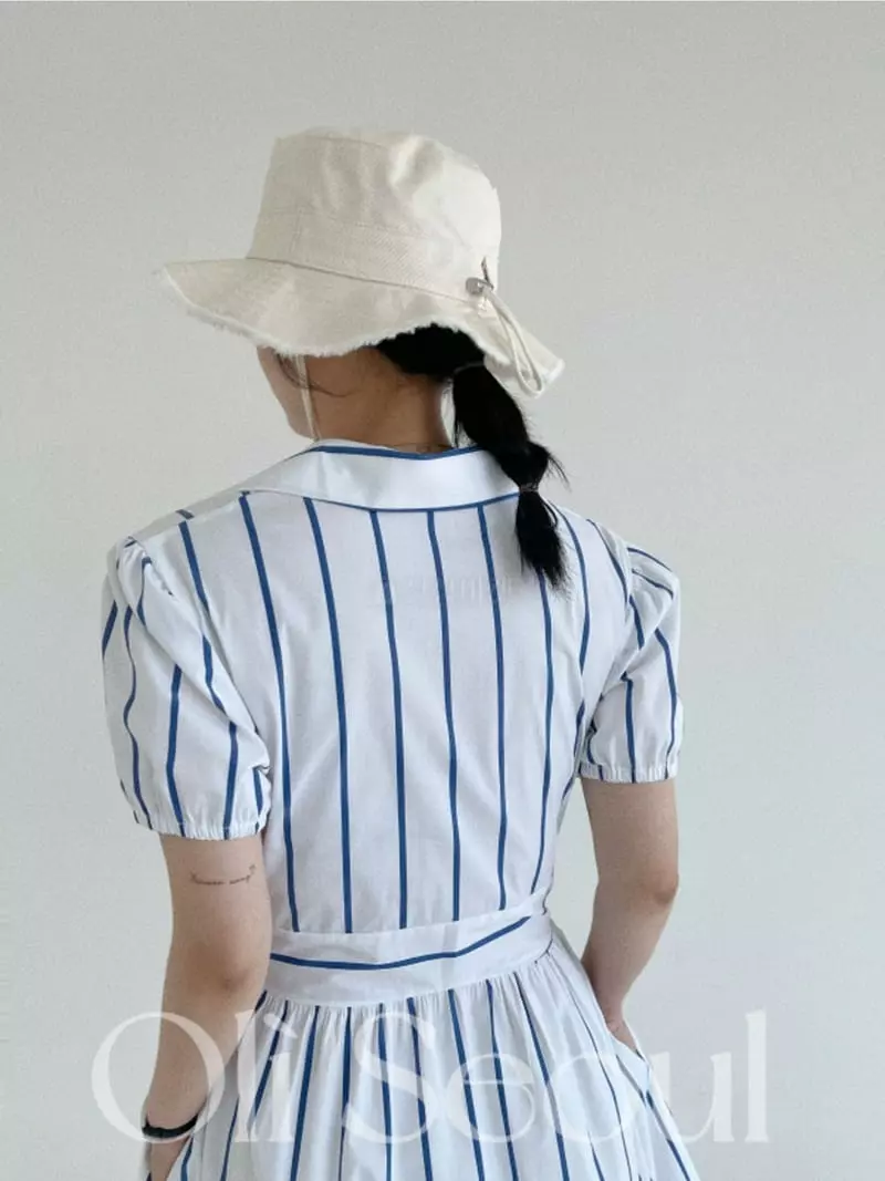 Oli Seoul - Korean Women Fashion - #momslook - Blue Signal One-piece