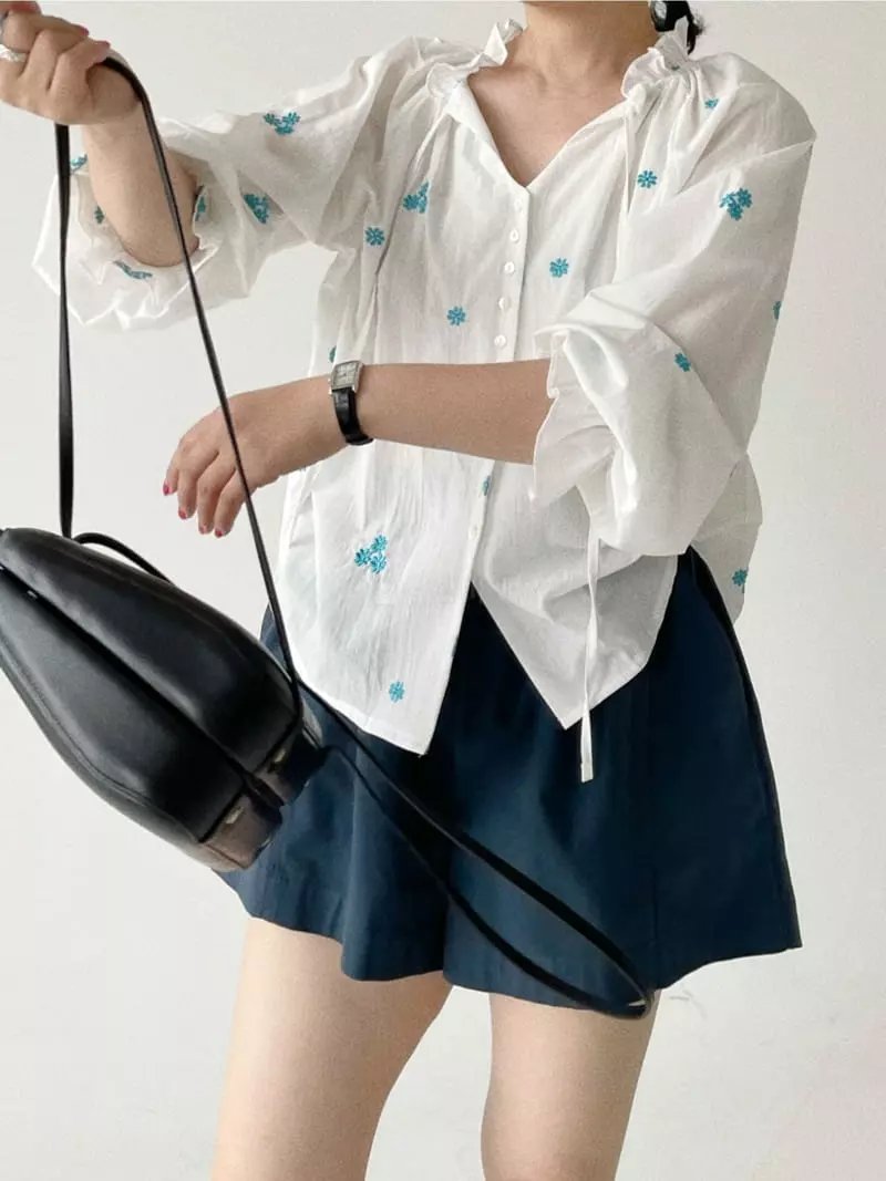 Oli Seoul - Korean Women Fashion - #momslook - I Bruno Embrodiery Blouse - 5