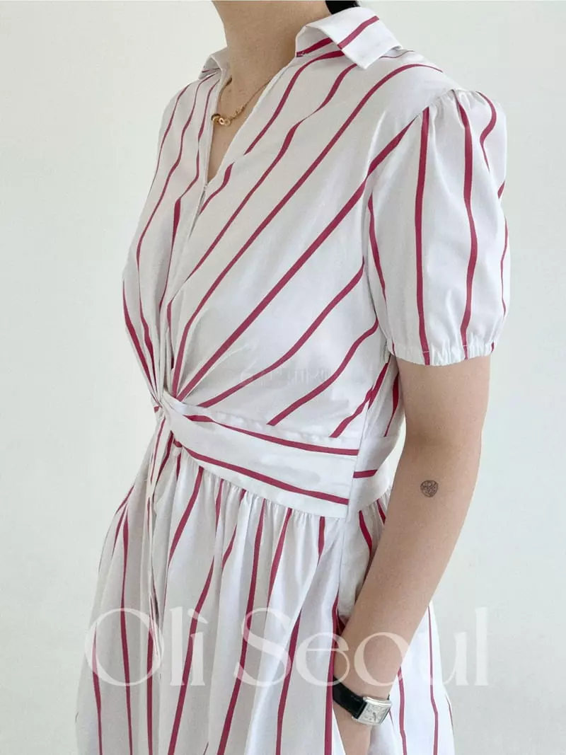 Oli Seoul - Korean Women Fashion - #romanticstyle - Red Signal One-piece - 3