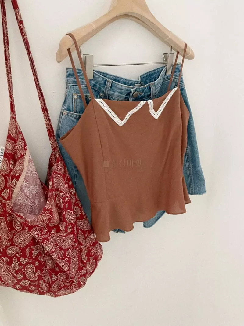 Oli Seoul - Korean Women Fashion - #shopsmall - Brown Sleeveless Blouse - 9