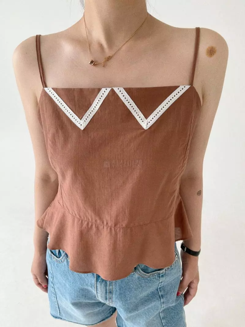 Oli Seoul - Korean Women Fashion - #thatsdarling - Brown Sleeveless Blouse - 10