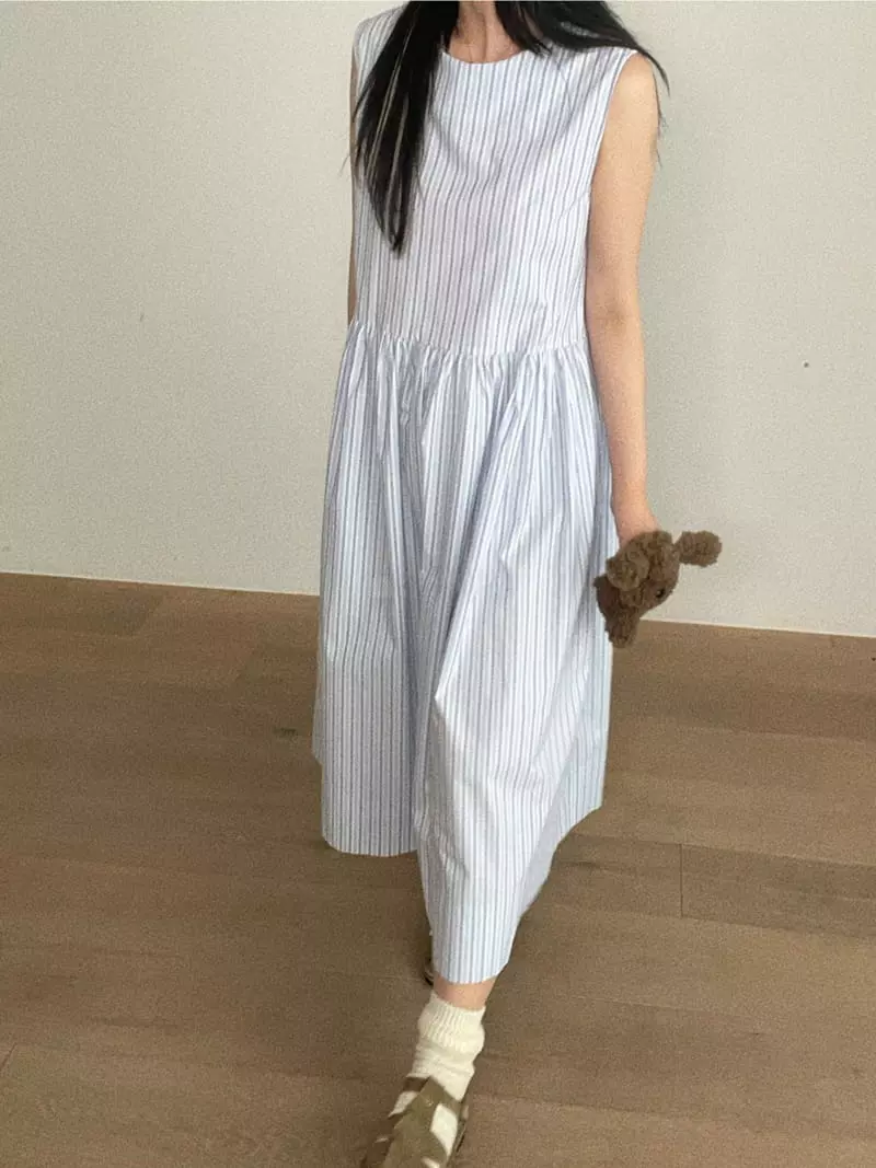 Oli Seoul - Korean Women Fashion - #vintageinspired - Stripes One-piece - 5