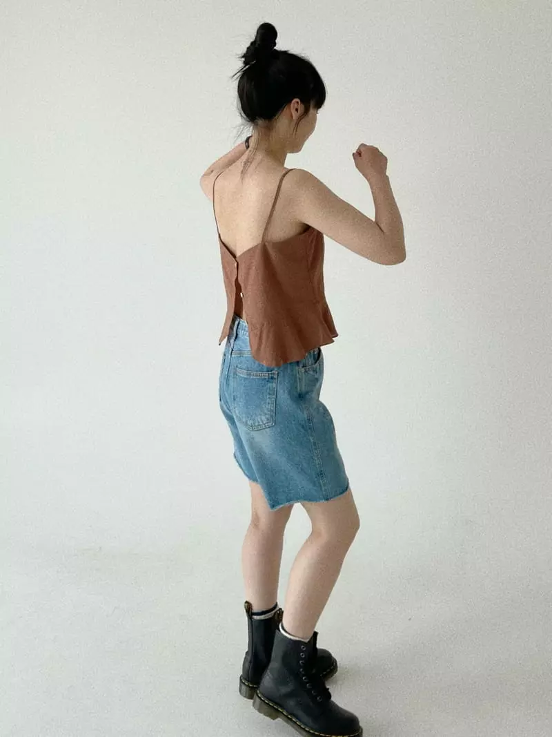 Oli Seoul - Korean Women Fashion - #womensfashion - Brown Sleeveless Blouse - 4