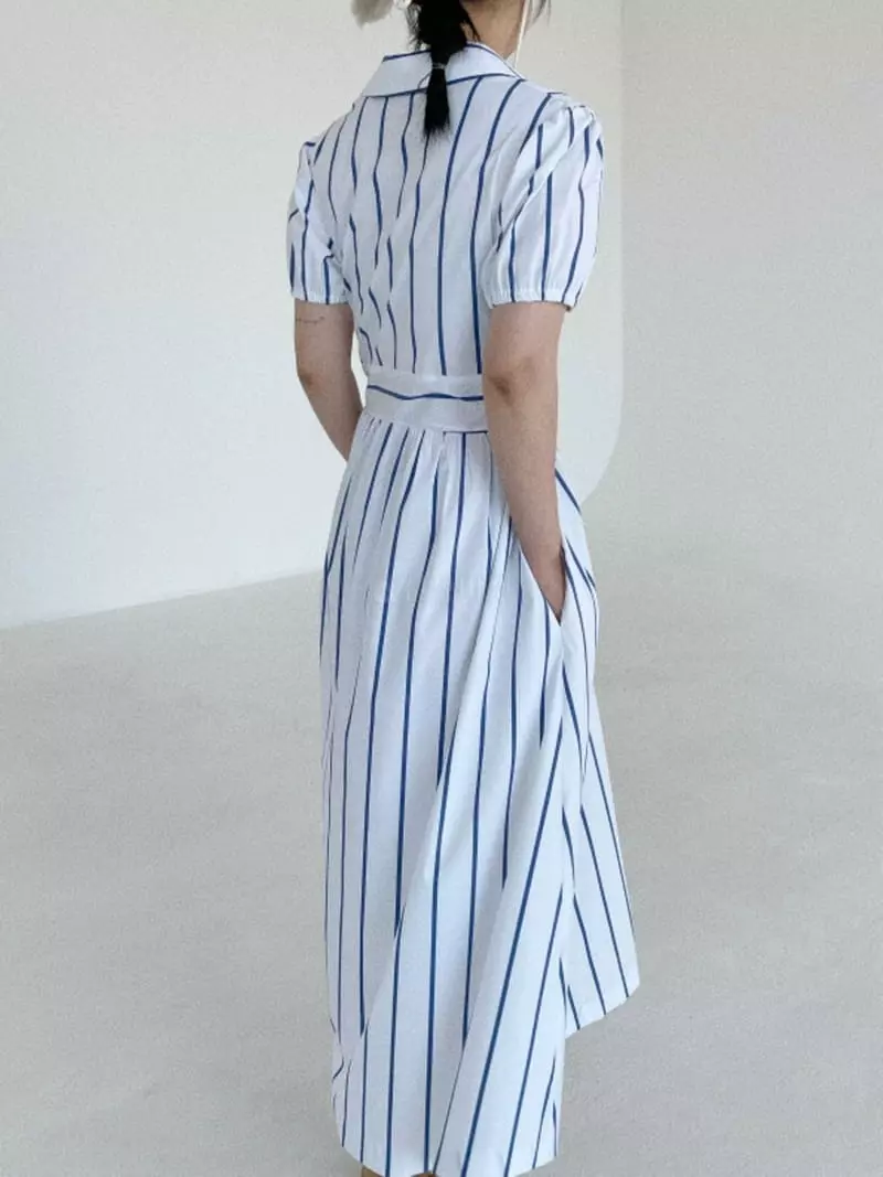 Oli Seoul - Korean Women Fashion - #vintagekidsstyle - Blue Signal One-piece - 10