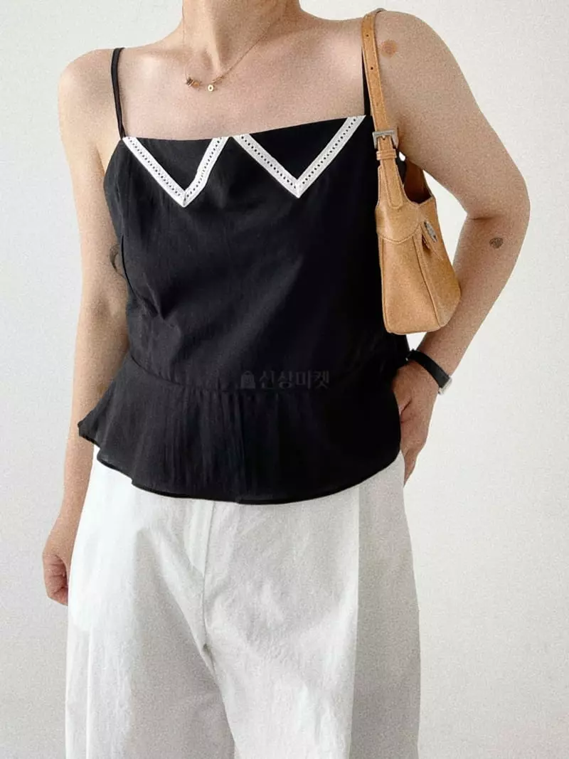 Oli Seoul - Korean Women Fashion - #womensfashion - Balck Asper Sleeveless Blouse - 5