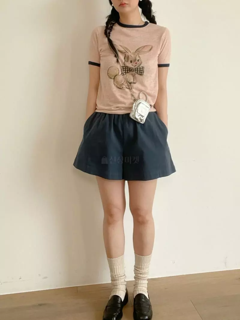 Oli Seoul - Korean Women Fashion - #womensfashion - Pink Rabbit Tee