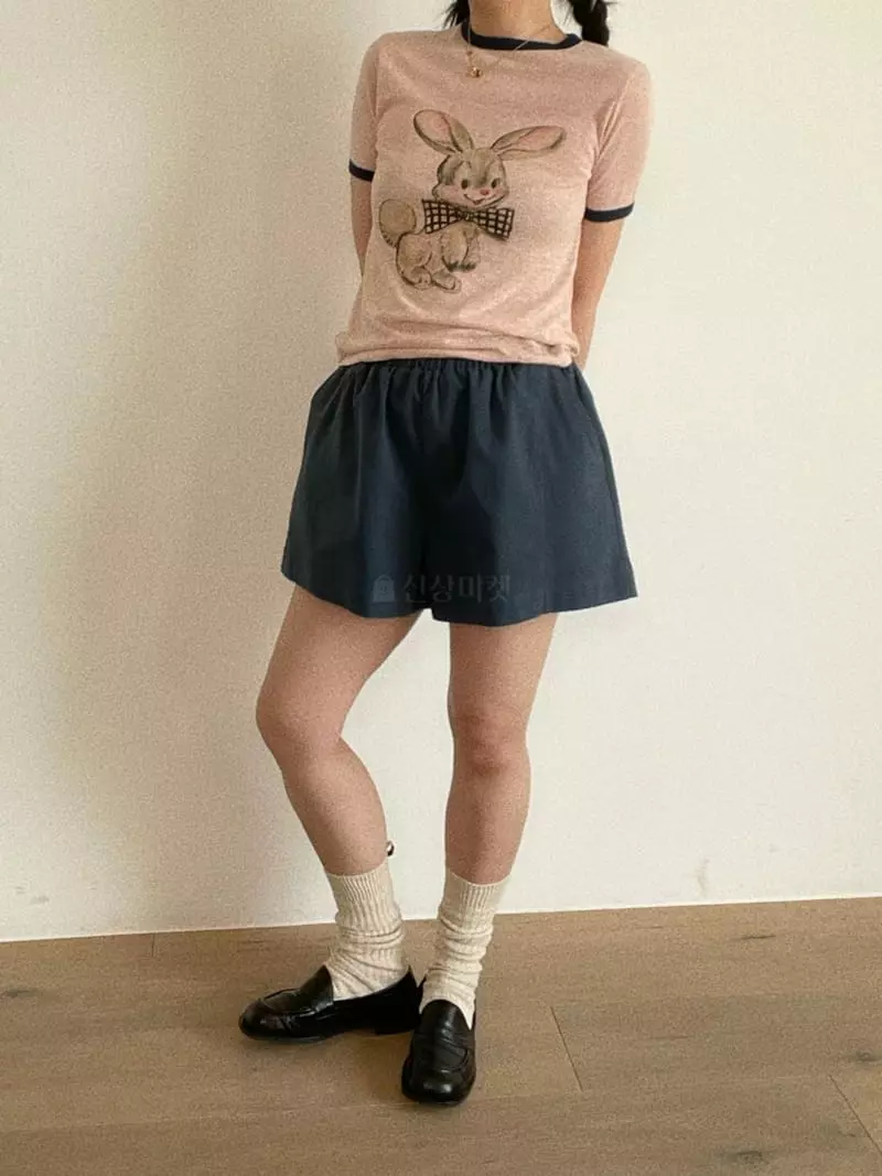 Oli Seoul - Korean Women Fashion - #womensfashion - Pink Rabbit Tee - 3