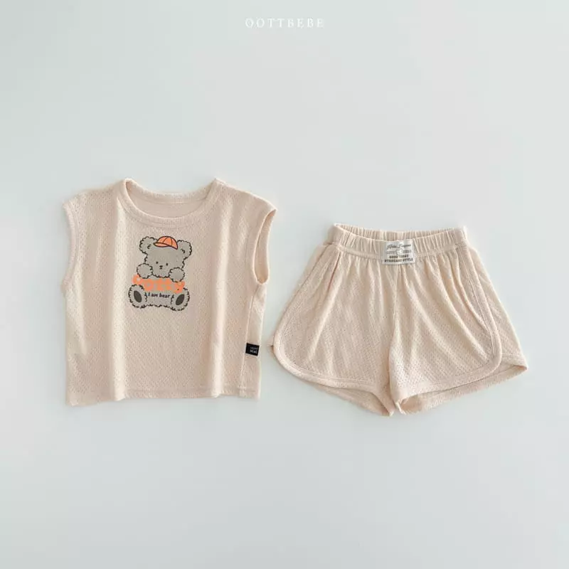 Oott Bebe - Korean Children Fashion - #designkidswear - Otti Mesh Top Bottom Set - 2