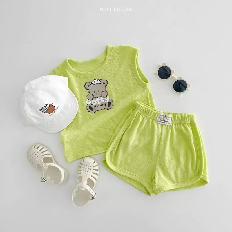 Oott Bebe - Korean Children Fashion - #littlefashionista - Otti Mesh Top Bottom Set - 9