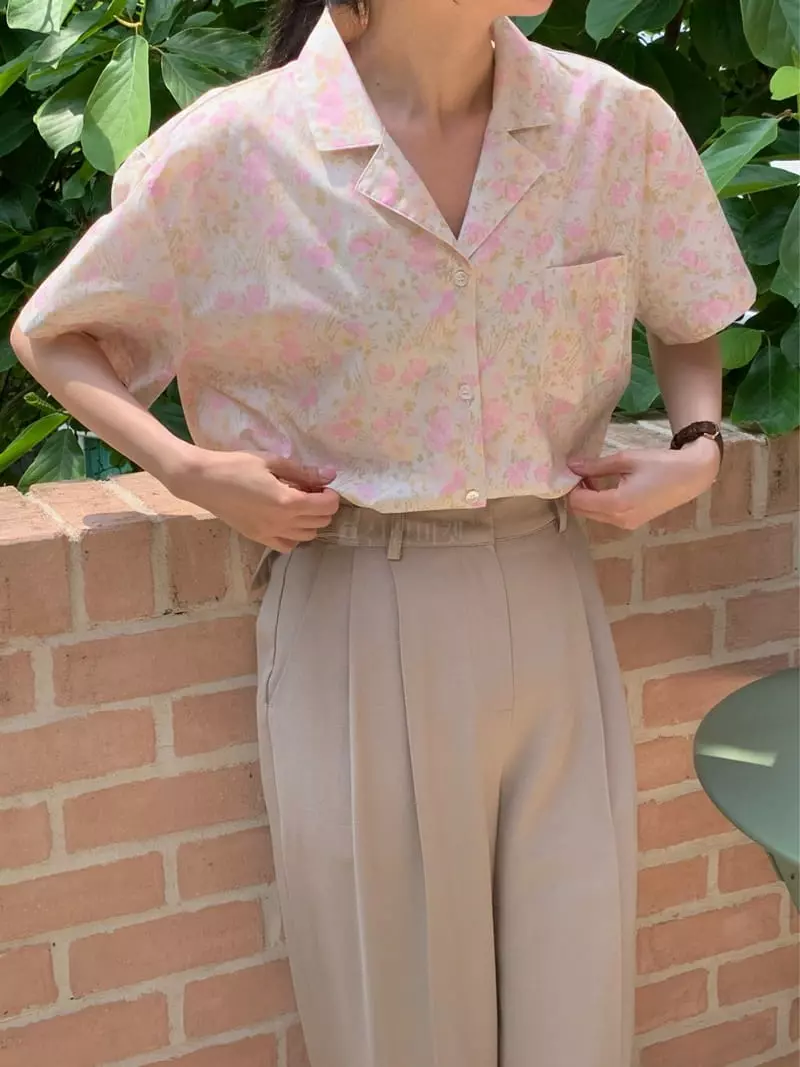 Ovu - Korean Women Fashion - #momslook - Flower Blouse - 2