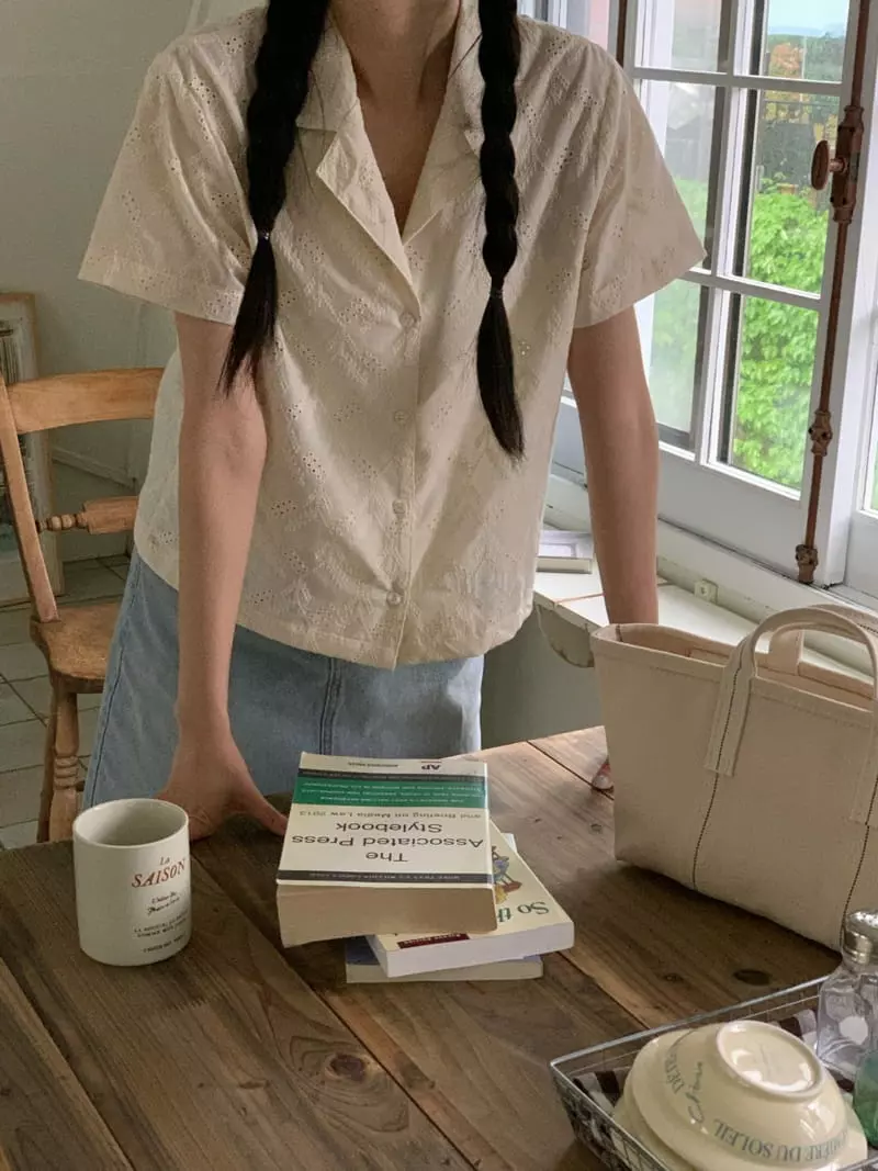 Ovu - Korean Women Fashion - #momslook - Collar Lace Blouse - 8