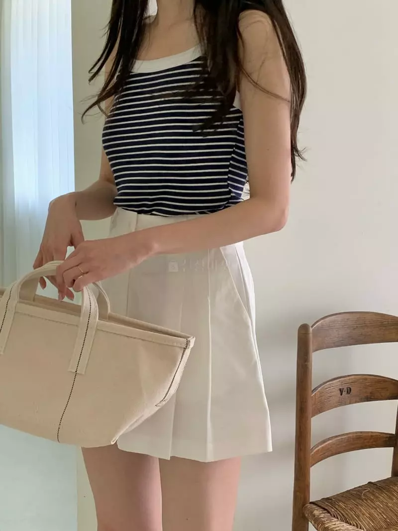 Ovu - Korean Women Fashion - #momslook - Stripes Paf Sleeveless - 6
