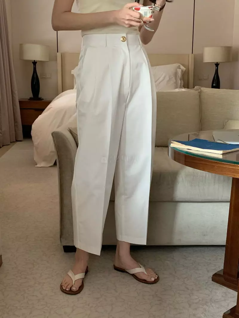 Ovu - Korean Women Fashion - #momslook - Gold Button Pants
