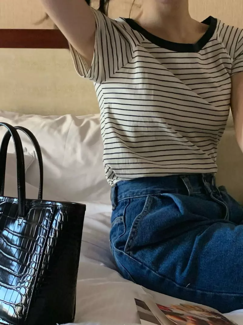 Ovu - Korean Women Fashion - #pursuepretty - Candy Stripes Tee - 3