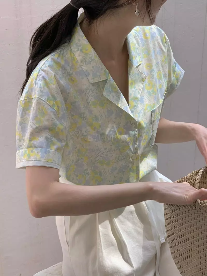 Ovu - Korean Women Fashion - #vintageinspired - Flower Blouse - 10
