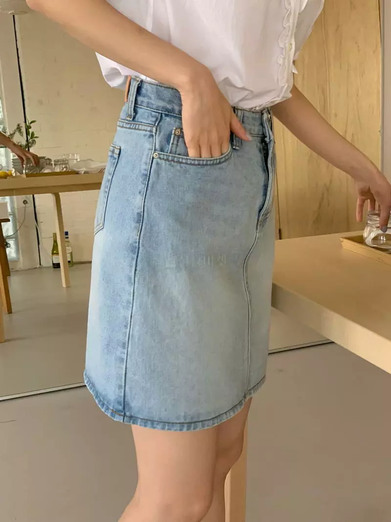 Ovu - Korean Women Fashion - #momslook - 424 Mini Denim Skirt - 4