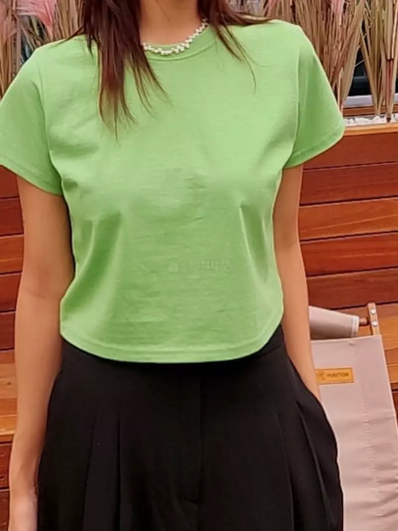 Pablored - Korean Women Fashion - #momslook - Len Crop Tee - 3