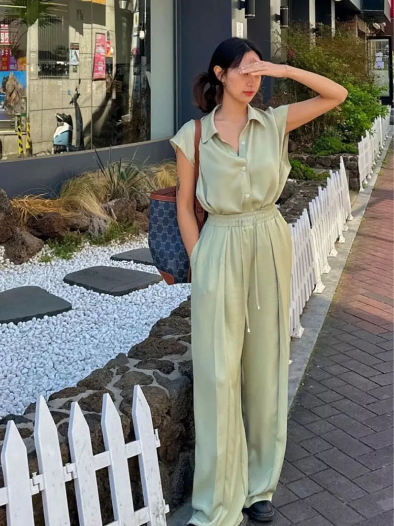 Pablored - Korean Women Fashion - #momslook - Mus Top Bottom Set - 6